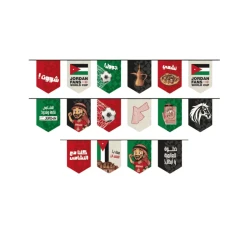 حبل علم الأردن لكأس العالم 2026 مقاس 20 × 28 سم بألوان زاهية سهل التعليق للسيارات والغرف وأيام المباريات