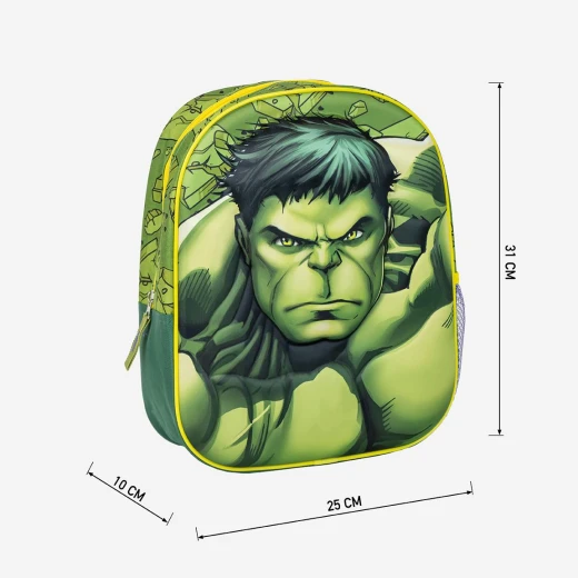 Cerda Kids Avengers Hulk 3D Backpack, Durable Polyester, Adjustable Straps, 25 x 31 x 10 cm - Cerda - Image 6