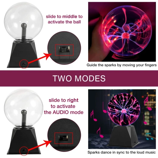 The Source Plasma Ball 6 Inch Retro Science Gift with Sound Reactive Mode - The Source - Image 10