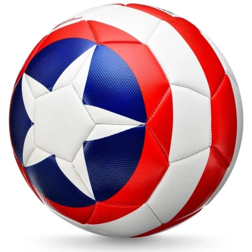Marvel Captain America Striped Football: Durable PVC Soccer Ball with Striking Design for Kids, 22cm Diameter, Perfect for Indoor/Outdoor Play & Marvel Fans - Marvel - Image 2