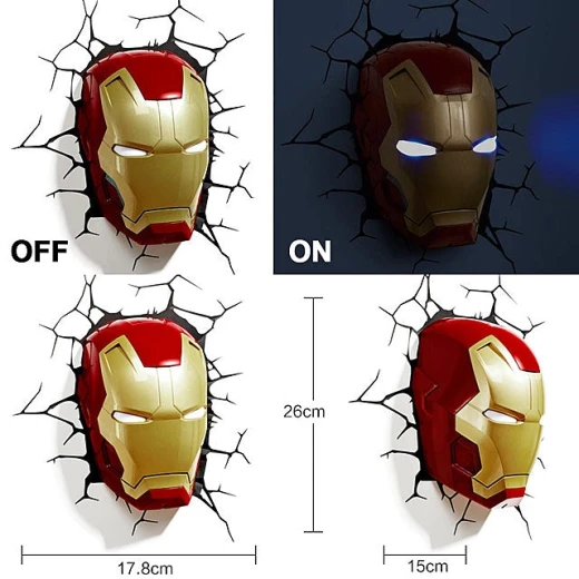 The Source Iron Man 3D Wall Light Marvel Night Light for Kids Room - The Source - Image 6