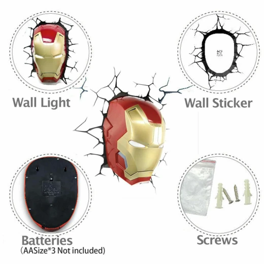 The Source Iron Man 3D Wall Light Marvel Night Light for Kids Room - The Source - Image 8