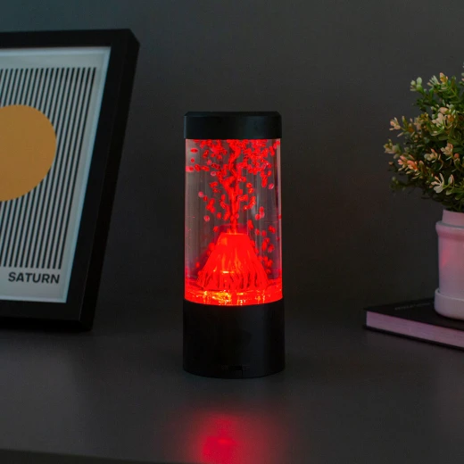 The Source Round Mini Volcano Lamp: Eruption Effect with Red Beads, Desk & Bedside Table Friendly, Quiet Operation, Requires 3xAA or USB Power, 10x10x23cm Size - The Source - Image 4