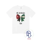 JO BOW Kids Independence Day T Shirt White for Jordanian Children with Arabic Text and Flag Graphic 8 Years Black Cotton Tee - Jo bow