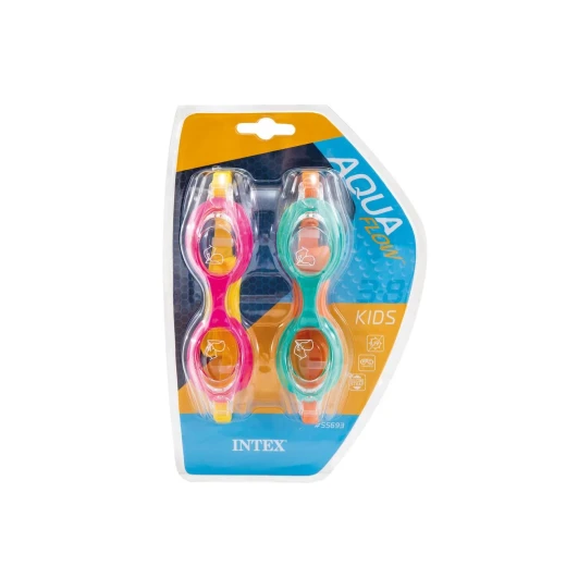 Aqua Flow Kids Goggles Set of 2 Anti Fog Soft Silicone Comfortable Adjustable Strap for Underwater Exploration