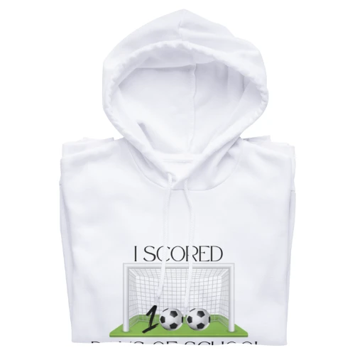 100 Days Football Hoodie Black 6 Years Soft Cotton Premium Quality Turkish Made Unique Design Comfortable Fit Perfect for Kids Apparel - 100 days - Image 2