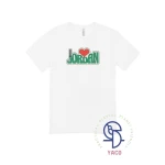 Kids' White T Shirt I Love Jordan Print Independence Day 0 1 Year