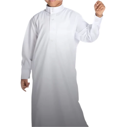 ثوب دشداشة أبيض كلاسيكي للأولاد بعمر 6 أشهر ثوب تقليدي أنيق ومريح مثالي للمناسبات الخاصة والارتداء اليومي نسيج متين - Image 2