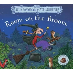 Room on the Broom Children's Book Paperback Edition by Julia Donaldson, Featuring a Kind Witch, Cat, and 3 Additional Friends, Ideal for Kids Aged 3-7