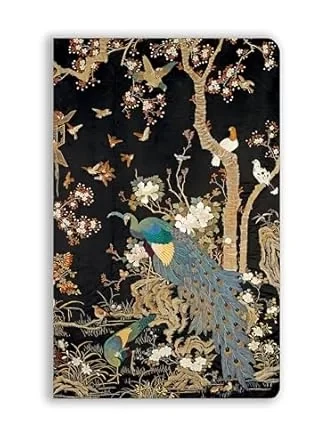Ashmolean Museum Peacock Embroidered Soft Touch Journal, Elegant Notebook for Notes and Ideas - Ashmolean museum - Image 2