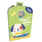 Soft Baby Book: Shake & Squeak Dog 1st Development Toy for Infants Sensory Play 10 Pages