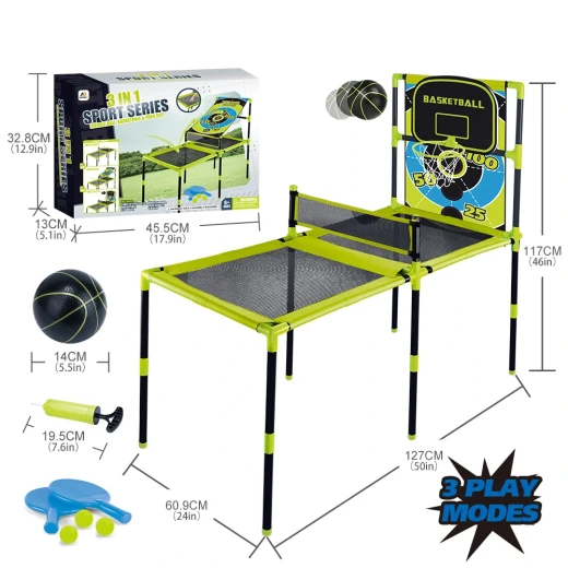 Aojie Sport 3-in-1 Combo Set Table Tennis, Toss Game, Basketball for Kids - Aojie Sport - Image 4