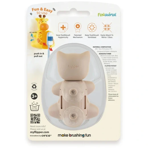 Flip Fun Animal Cat Toothbrush Cover for Kids: Protective and Hygienic Travel Case with Playful Cat Design, Easy Flip Open, Fits Standard Toothbrushes, Child Safe Materials - Image 5