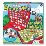 Ambassador 4 in a Row & Snakes & Ladders Combo Game Set: 2 Classic Board Games for Kids and Families, Promotes Strategic Thinking and Social Skills, Ages 4+ - Ambassador