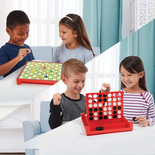 Ambassador 4 in a Row & Snakes & Ladders Combo Game Set: 2 Classic Board Games for Kids and Families, Promotes Strategic Thinking and Social Skills, Ages 4+ - Ambassador - Image 3