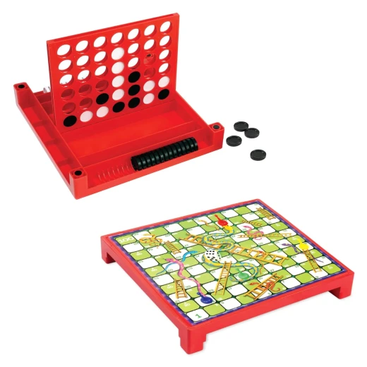 Ambassador 4 in a Row & Snakes & Ladders Combo Game Set: 2 Classic Board Games for Kids and Families, Promotes Strategic Thinking and Social Skills, Ages 4+ - Ambassador - Image 4