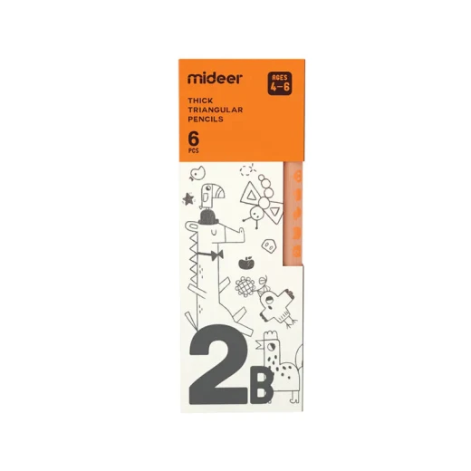 Mideer Thick Triangular Pencils 2B for Ages 4-6 | Easy Grip Ergonomic Design for Young Learners | Perfect for School and Home Use - MIDEER - Image 4