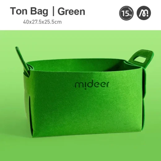 Mideer Toy Storage Bag Green for Ages 3+ Durable and Spacious Organizer for Kids' Toys Portable and Easy to Clean - MIDEER - Image 4
