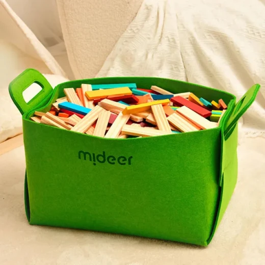 Mideer Toy Storage Bag Green for Ages 3+ Durable and Spacious Organizer for Kids' Toys Portable and Easy to Clean - MIDEER - Image 6