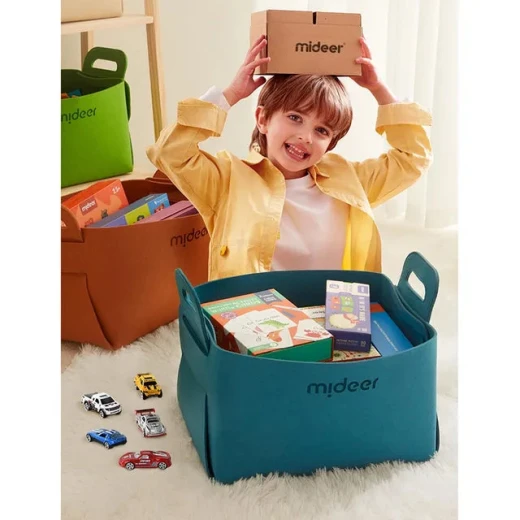 Mideer Toy Storage Bag Blue Designed for Ages 3+ Durable and Spacious Organizer Perfect for Children's Toys Featuring a Convenient Handle for Easy Transport 1 Bag Included - MIDEER - Image 4