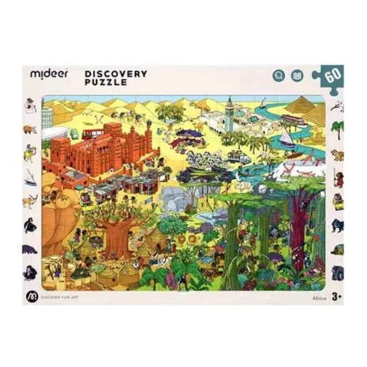 Mideer Discovery Puzzle: Big World Small World Africa - 60pc - Age 3+ Mideer Discovery Puzzle: Big World Small World Africa - 60pc - Age 3+