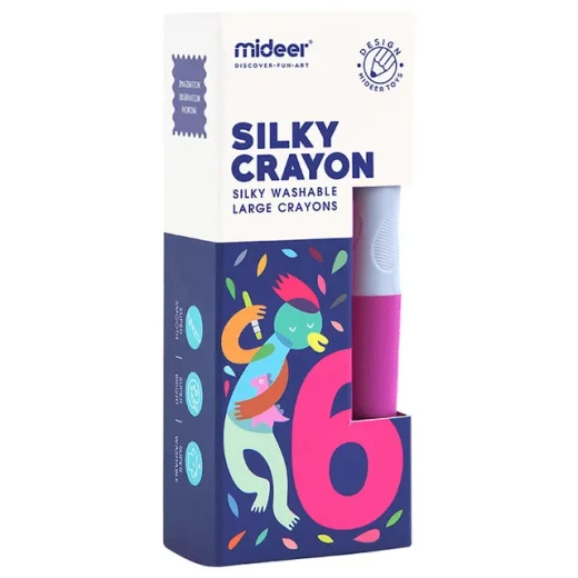 أقلام تلوين حريرية قابلة للغسل من ميدير - 6 ألوان - عمر 3 سنوات فأكثر - ميدير - Image 3