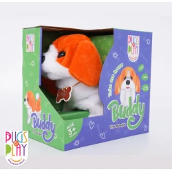 Pugs At Play Walking Buddy Electronic Puppy Toy 6.5in: Realistic Interactive Pet with Barking Sounds, Walking, and Flipping Actions, Soft Hypoallergenic Fur for Kids