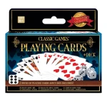 Ambassador Classic Games 2 Decks Playing Cards & 5 Dice Set for Family Fun. Perfect for Card & Dice Games, Encourages Strategic Thinking, Recommended for Ages 6+ - Ambassador