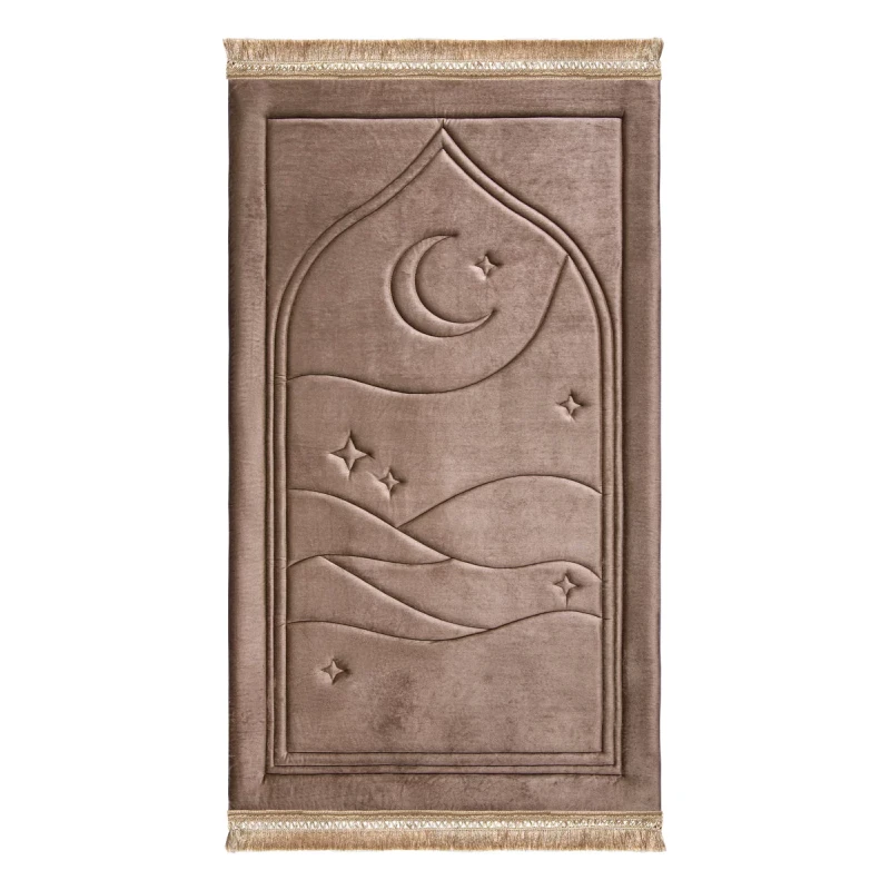 سجادة صلاة كابيتون بتصميم عصري من أوربان رغز بلون توب داست مخملية فاخرة 128x72 سم - اربن رجز