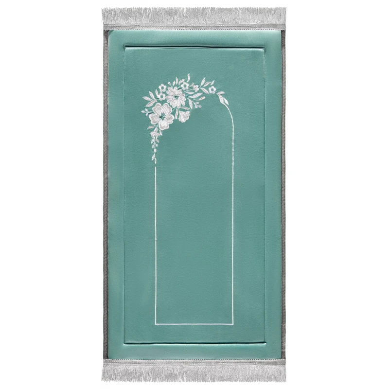 Urban Rugs Jordan Hayat Embroidery Prayer Mat Premium Velvet with 1.7cm Foam Padding and Cotton Back Layer - Urban Rugs