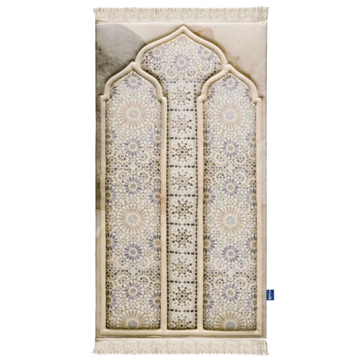 سجاد صلاة مغربي فاخر مبطن من أوربان ريجز 120x64 سم قماش مخملي ناعم مع بطانة إسفنجية - Image 4