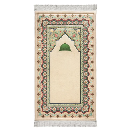 Urban Rugs Jordan Al-Nabawi Mosque Premium Padded Prayer Mat Velvety-Soft Fabric 120x64 cm Urban Rugs Jordan Al-Nabawi Mosque Premium Padded Prayer Mat Velvety-Soft Fabric 120x64 cm