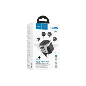 محول شحن سريع Hoco C73A بمنفذي USB وكابل Lightning بطول 1 متر - جوي روم - Image 9