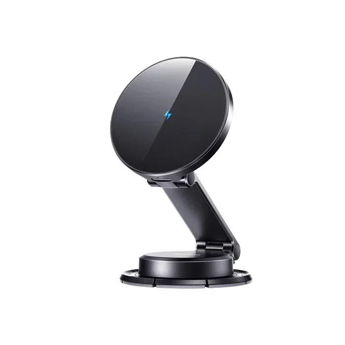 Joyroom Foldable Magnetic Wireless Car Charger Holder 15W Fast Charging Phone Mount with Strong Magnetic Alignment 360 Degree Rotation Adjustable Metal Dashboard Stand for Smartphones - Joyroom
