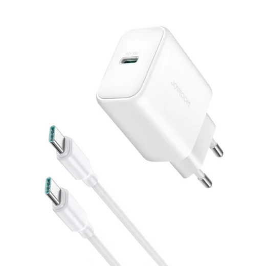 Joyroom JR-TCF24 30W USB-C Wall Charger, Fast Charging, White, with USB-C Cable - Joyroom - Image 2