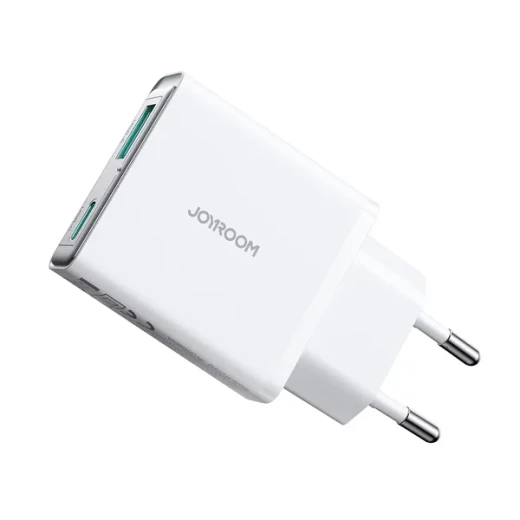 شاحن جداري جوي روم JR-TCF14 فائق النحافة 20 واط بمنفذي USB-A و USB-C أبيض - جوي روم - Image 4