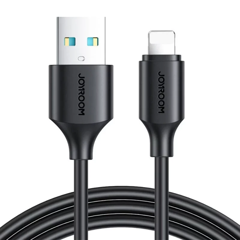 كابل شحن ونقل بيانات USB Lightning من JOYROOM أسود بطول 1 متر لأجهزة iPhone و iPad - جوي روم