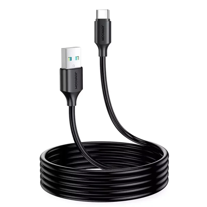 كيبل شحن USB من جوي روم، نوع C، 3 أمبير، 2 متر، أسود، شحن سريع، نقل بيانات - جوي روم
