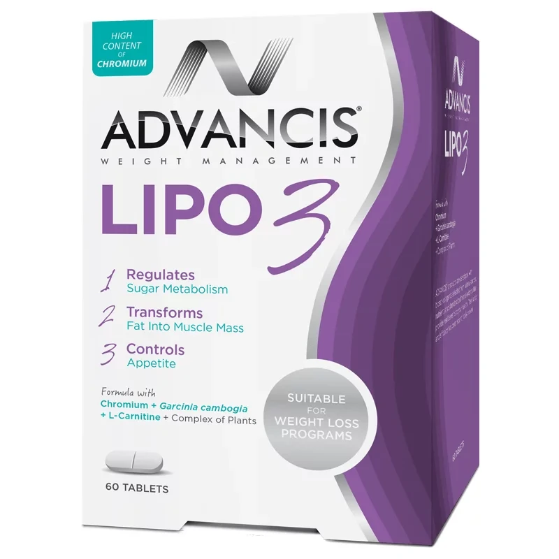 Advancis Lipo 3 Weight Loss Supplement: Boost Metabolism with 60 Tablets. Supports Healthy Weight Management, Effective Formula for Enhanced Results. 60 Tablets - Advancis