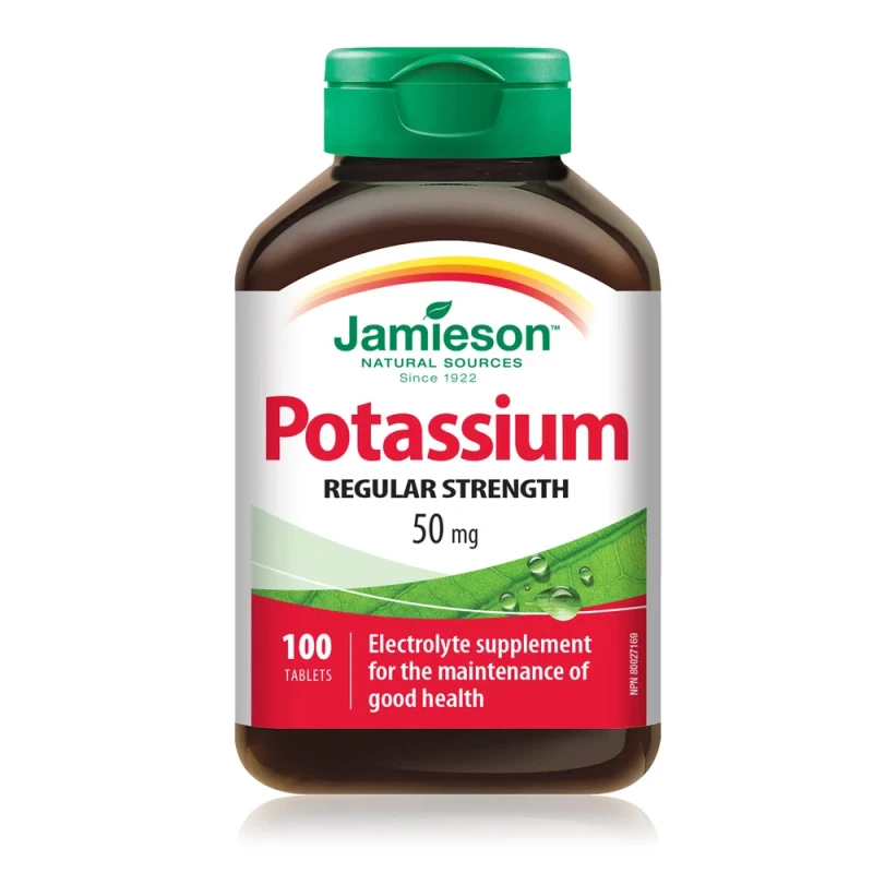Jamieson Potassium 50 mg Electrolyte Support Supplement Gluten Free - Jamieson