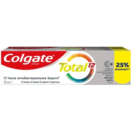 Colgate Total 12 Clean Mint Antibacterial Toothpaste 125ml for Adults - Colgate - Image 2