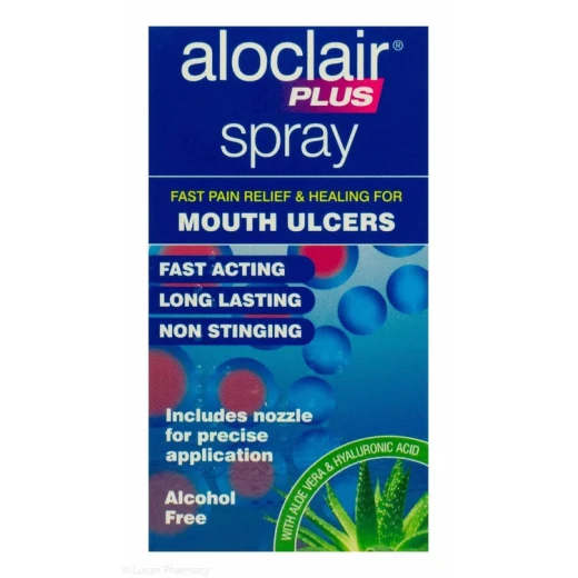 Aloclair Plus Spray Oral Ulcer Relief for Mouth Sores and Irritations, Provides Fast Pain Relief and Protection, 15ml Bottle Aloclair Plus Spray Oral Ulcer Relief for Mouth Sores and Irritations, Provides Fast Pain Relief and Protection, 15ml Bottle