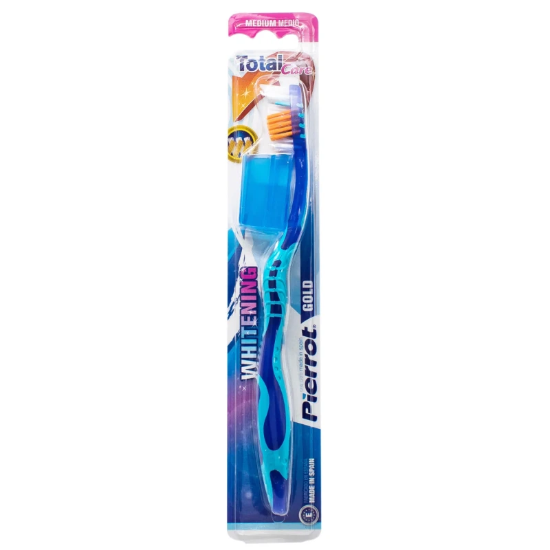 Pierrot Gold Medium Toothbrush, Effective Plaque Removal, Oral Hygiene - Pierrot