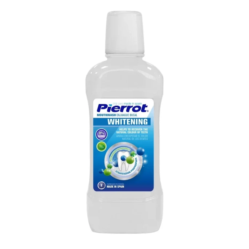 Pierrot Whitening Mouthwash for Teeth Whitening and Stain Prevention, Alcohol Free, 500ml - Pierrot