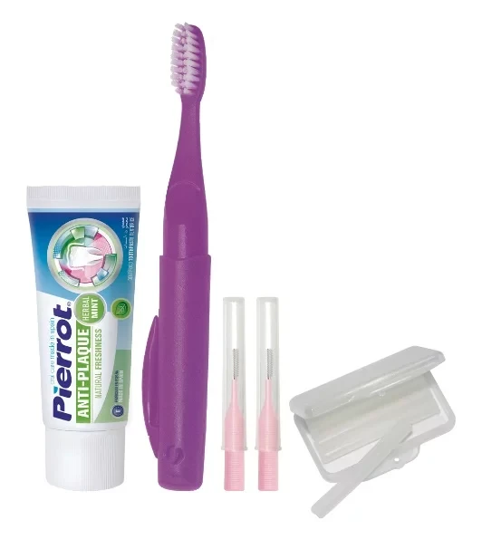 Pierrot Orthodontic Dental Kit Travel Size Toothbrush, Toothpaste, Wax, Interdental Brushes - Pierrot