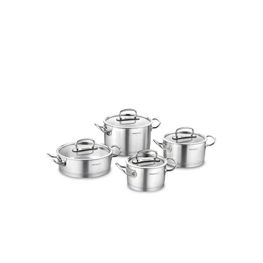 Korkmaz Proline 8 Piece Stainless Steel Cookware Set with Super Capsule Base and Ergonomic Handles Korkmaz Proline 8 Piece Stainless Steel Cookware Set with Super Capsule Base and Ergonomic Handles