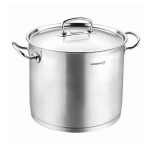 Korkmaz Stainless Steel Pot with Lid Induction Compatible Cookware for Versatile Kitchen Use 14.5 Litre - Korkmaz