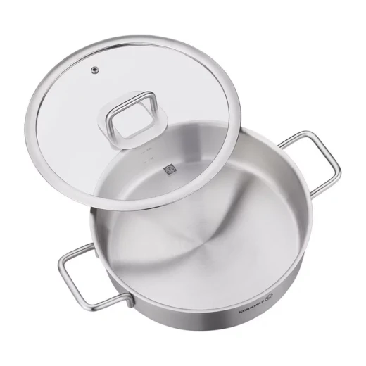 Korkmaz Stella Stainless Steel Short Pot 28x8 cm 4.8 Liter Capacity Induction Compatible - Korkmaz - Image 3