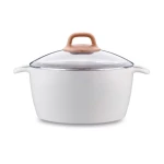Korkmaz Gusto Ceramic Pot 5 Liter Capacity 24 cm Diameter Aluminum with Non-Stick Coating - Korkmaz