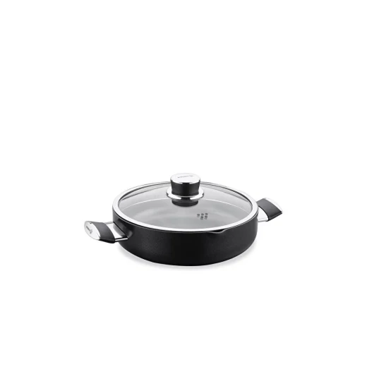 Korkmaz Lena Short Pot 26x7.5 cm Black Ceramic Induction Compatible - Korkmaz - Image 2